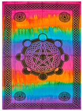 Load image into Gallery viewer, Moon Phase Pentacle Tapestry