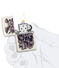 Load image into Gallery viewer, Zippo Skull Shroom Design White Gold