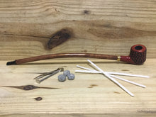 Load image into Gallery viewer, Shire Pipes Curved Engraved Cherry Wood Tobacco Pipe