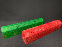 Load image into Gallery viewer, Wooden Coffin Incense Burner