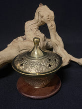 Load image into Gallery viewer, Brass Carved Screen Charcoal Burner