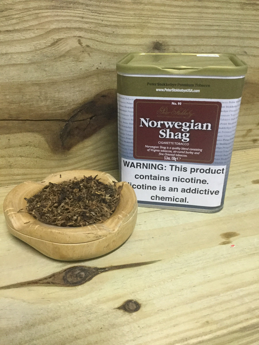 norwegian cigarettes Peter Stokkebye Shag Can 5.3oz In Norway, tobacco products must
