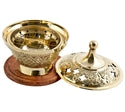 Load image into Gallery viewer, Brass Carved Screen Charcoal Burner
