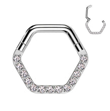 Load image into Gallery viewer, RH096 Hexagon Hoop Rings Piercing

