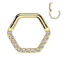 Load image into Gallery viewer, RH096 Hexagon Hoop Rings Piercing
