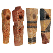 Load image into Gallery viewer, Carved Marbled Stone Hand Pipe
