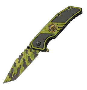 Army Camo Tanto Linerlock Knife