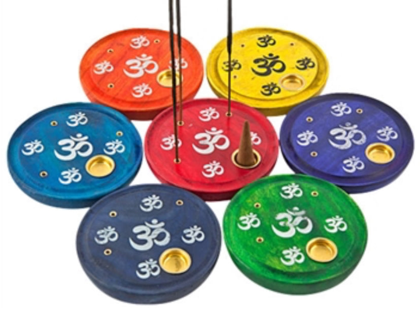 Chakra Om Symbol Cone & Sticks Plate Burner
