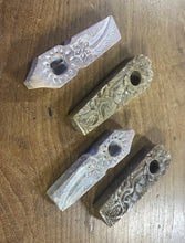 Load image into Gallery viewer, Carved Marbled Stone Hand Pipe
