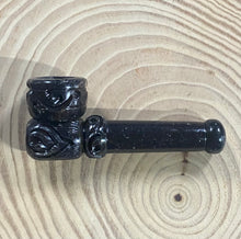 Load image into Gallery viewer, Carved Accent Chimney Stone Hand Pipe
