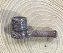 Load image into Gallery viewer, Carved Accent Chimney Stone Hand Pipe
