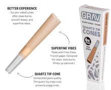 Load image into Gallery viewer, Grav Quartz Tip Natural Cones
