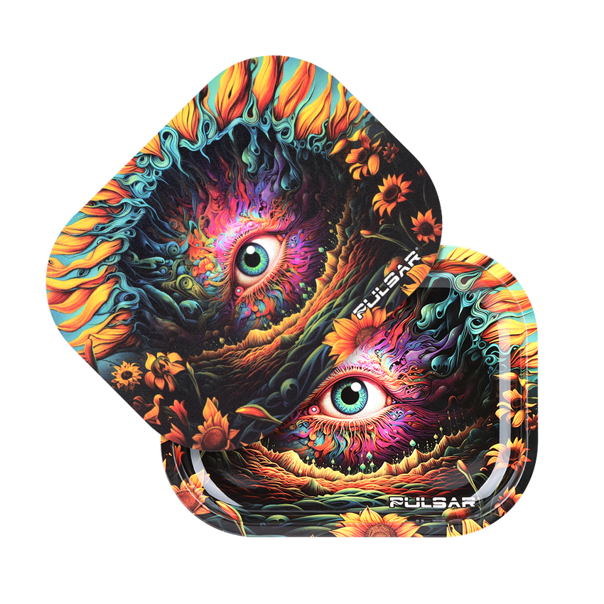 Pulsar Mini Metal Rolling Tray & Lid | Sunflower of The Mind