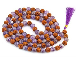 Amethyst & Rudraksha Prayer Mala