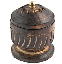 Load image into Gallery viewer, Wooden Carved Burner for Cone &amp; Charcoal
