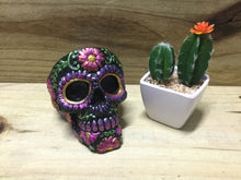 Load image into Gallery viewer, Metallic Day of the Dead Polyresin Ashtray
